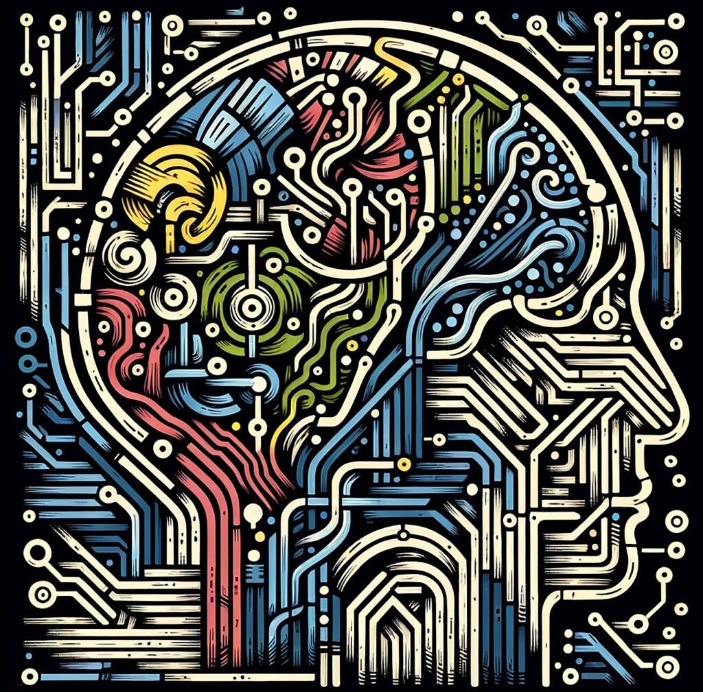 Colorful AI-generated brain anatomy